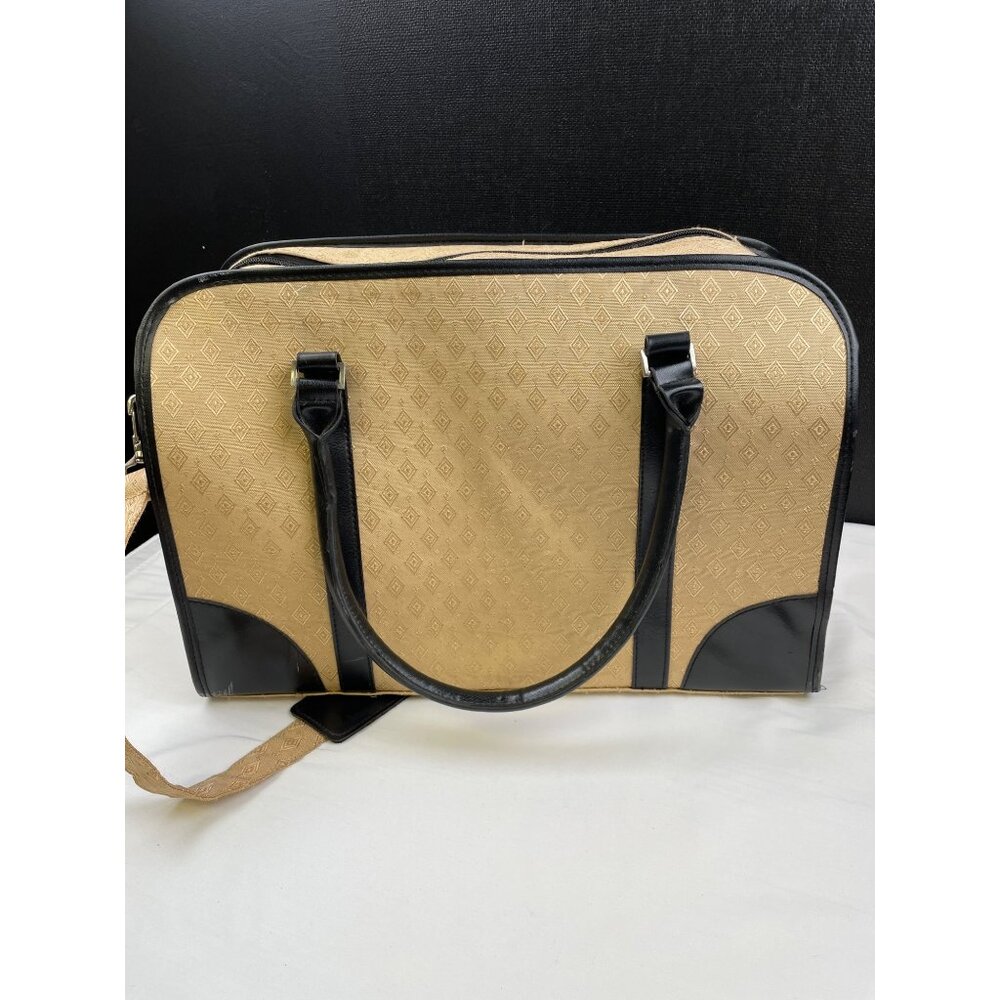 Joy Mangano Women's Tan/Black Carry on Bag/Small Luggage SKU 3747 - Picture 5 of 16